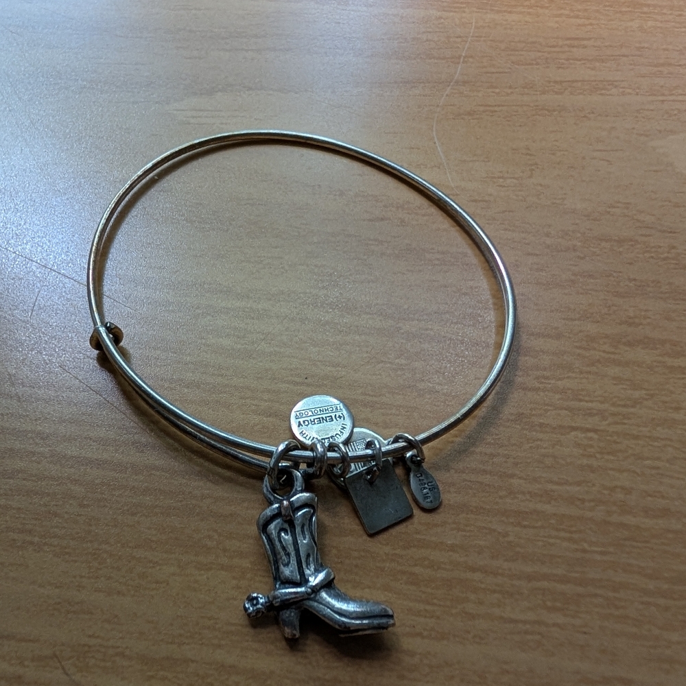 Alex And Ani Silver Cowboy Boot Bracelet